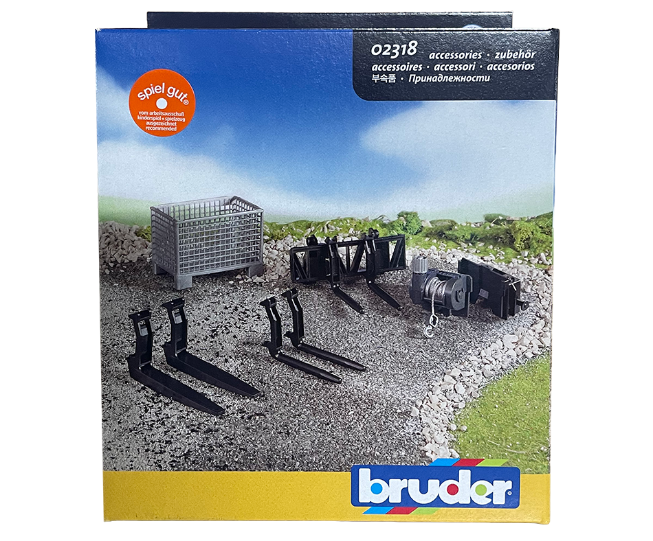 Bruder Box-Type Pallet, Winch & Forks