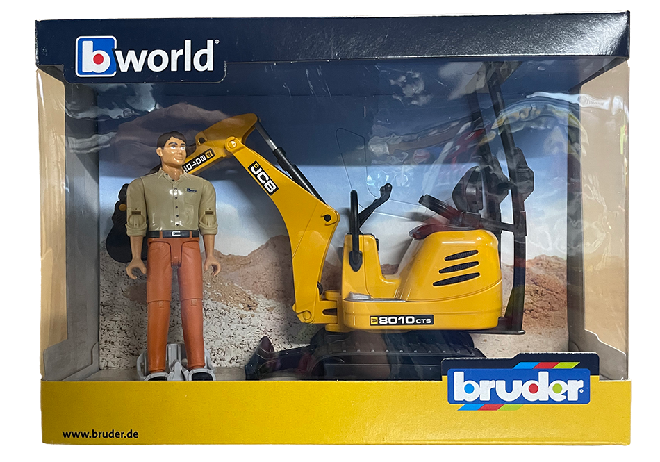 Bruder JCB Micro Excavator 8010 CTS and Worker