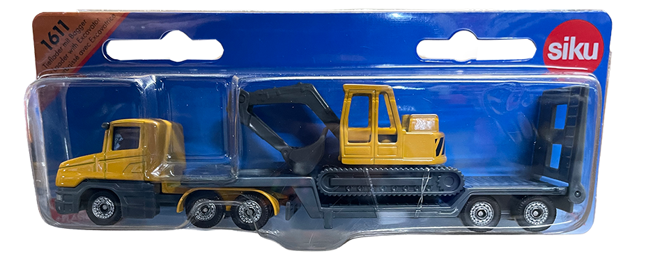 SIKU 1611 Scania Low Loader with Excavator