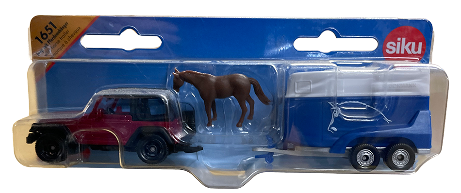 SIKU 1651 Jeep Wrangler with Float & Horse