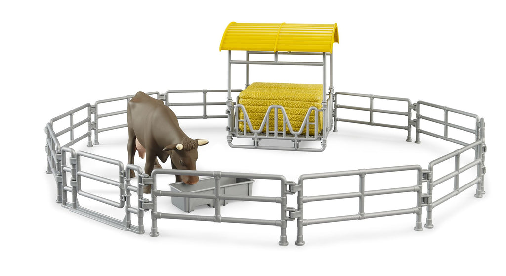 Hay Rack with Fence, Cow & Trough